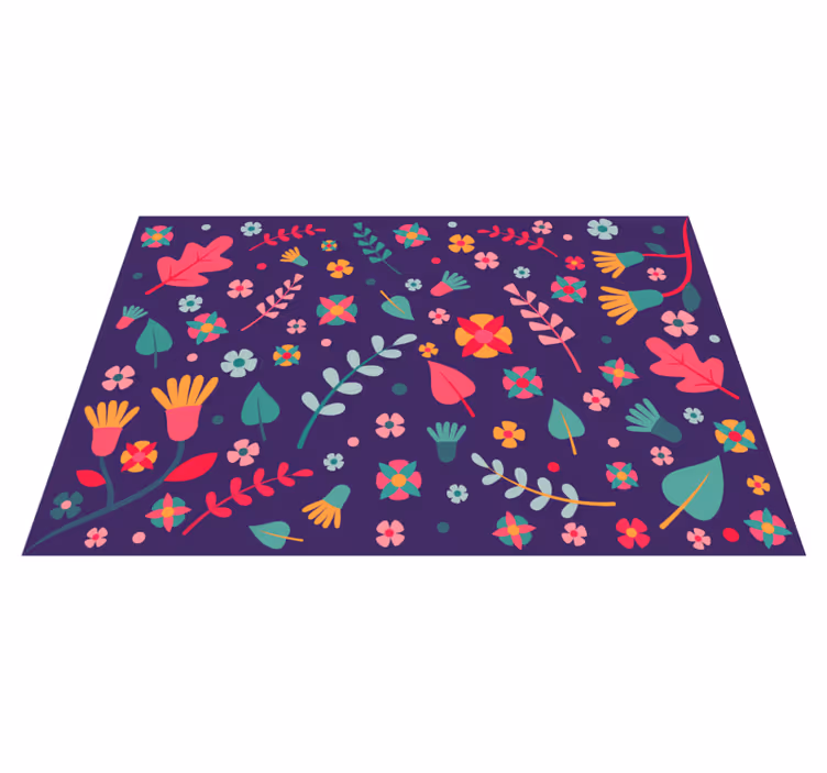 Vinyl Teppich Blumen floraler farbtupfer - TenStickers