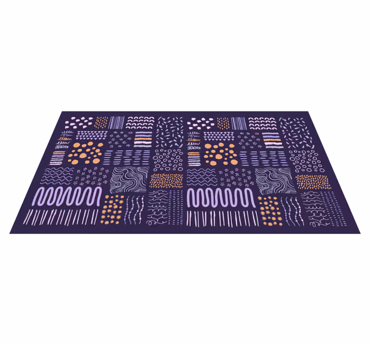 Vinyl Teppich Wohnzimmer blau gemalte striche - TenStickers