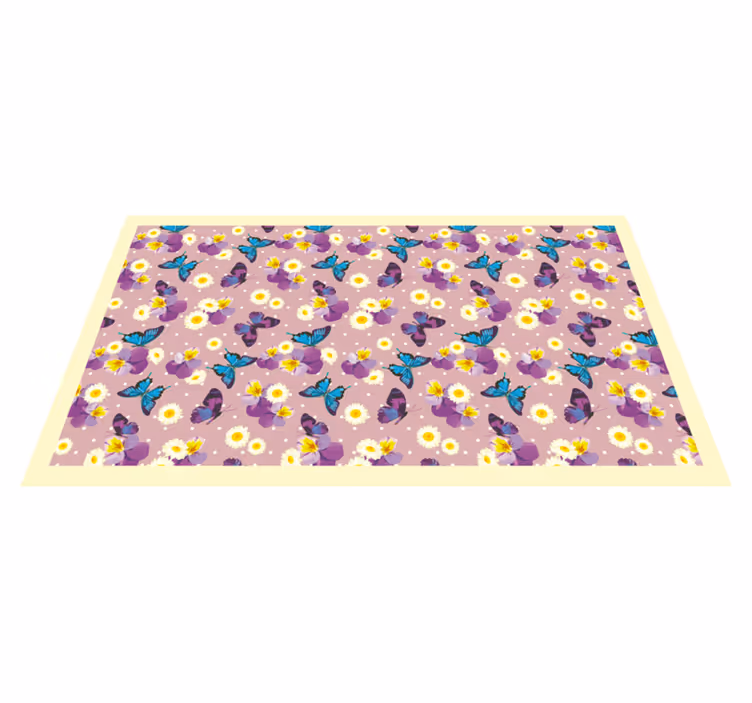 Vinylteppich kindlich schmetterlingsgarten-array - TenStickers