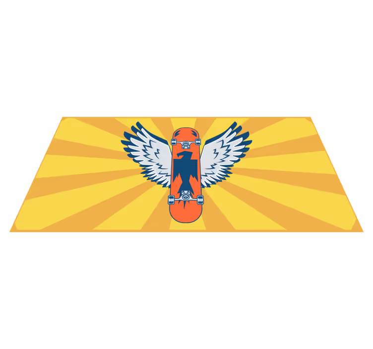 Vinylteppich kindlich skateboard-flügel-dekor - TenStickers