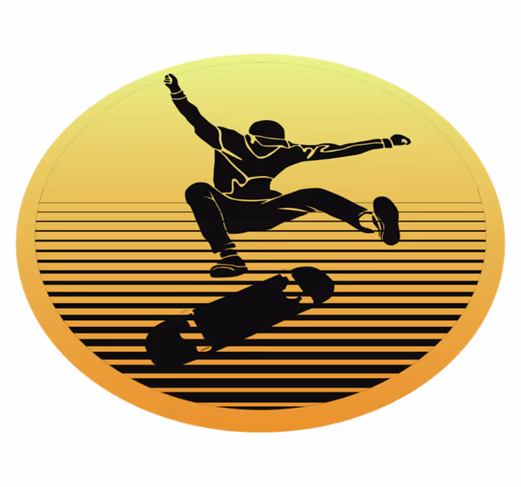 Vinylteppich Jugendliche Skateboard silhouette - TenStickers