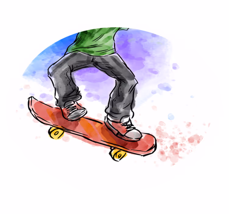 Vinylteppich kindlich skateboard-illustration - TenStickers