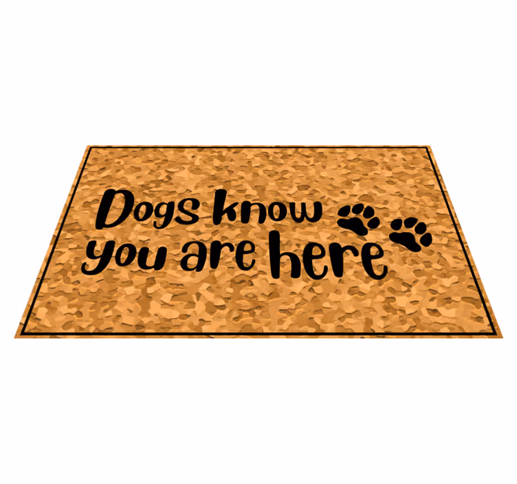 Vinyl Teppich Spruch hunde heißen besucher willkommen - TenStickers