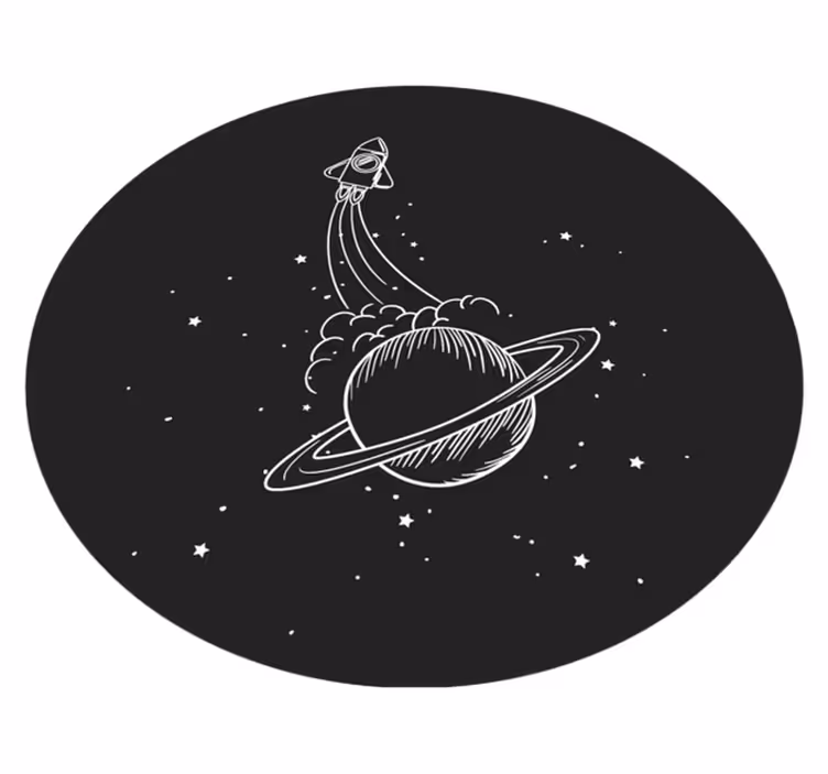 Vinyl Teppich Sterne rakete im orbit - TenStickers