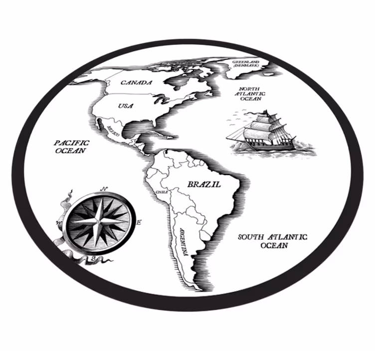 Vinylteppich Weltkarte Amerikanischer kontinent - TenStickers