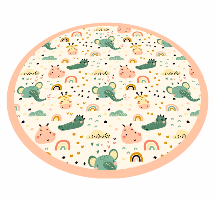 Vinylteppich kindlich nordisches tiermuster - TenStickers