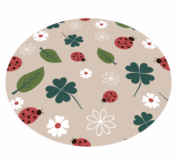 Vinyl Teppich Blumen marienkäfer im frühling - TenStickers