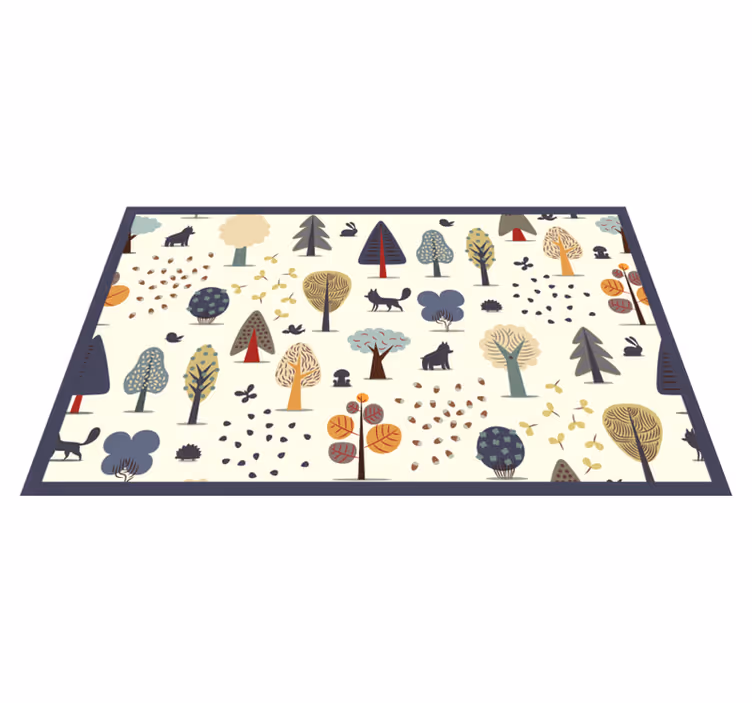 Vinylteppich nordisch Elegantes waldmuster - TenStickers