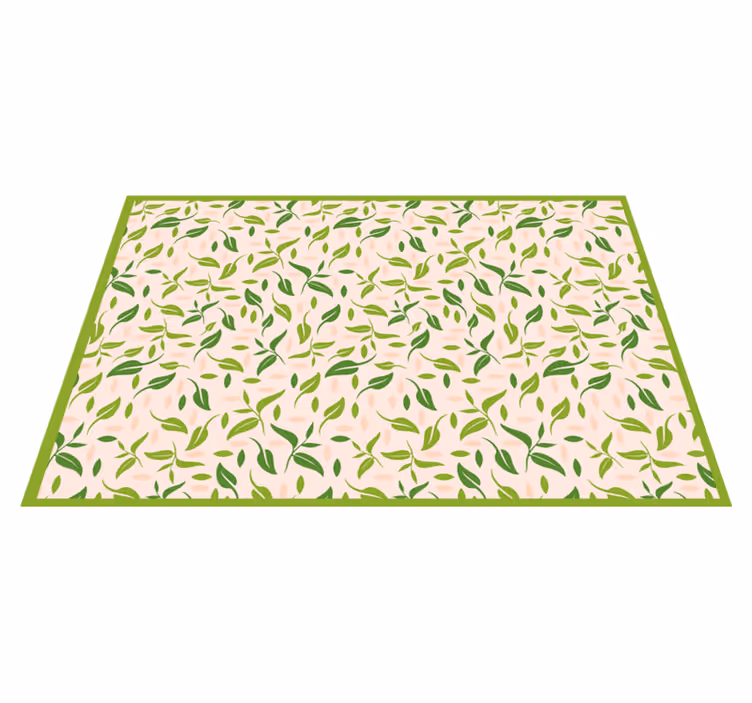 Vinyl Teppich Blumen akzente mit blattmuster - TenStickers