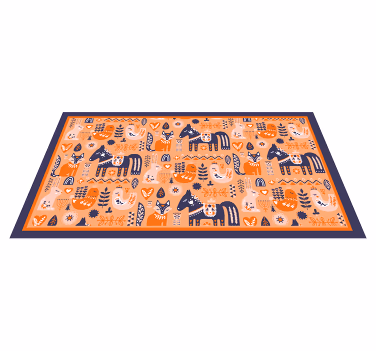 Vinyl Teppich Kinder nordische volkstiere - TenStickers