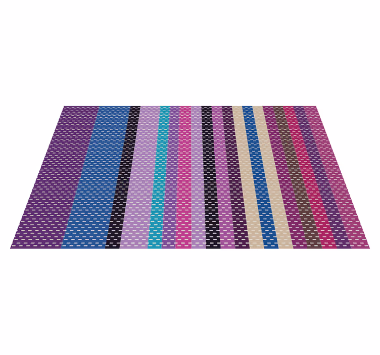 Vinyl Teppich Schlafzimmer gestreifte bunte linien - TenStickers