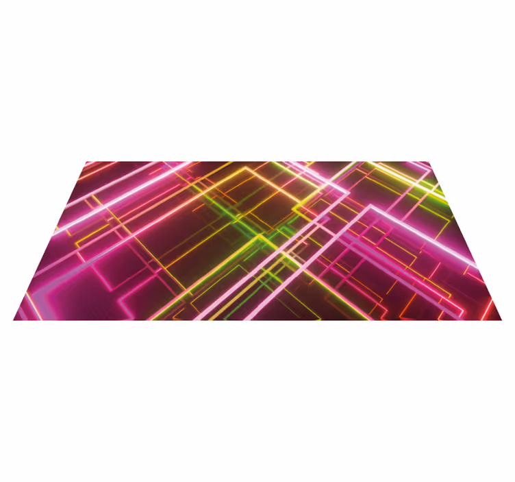 Vinyl Teppich modern neon-strichzeichnung - TenStickers
