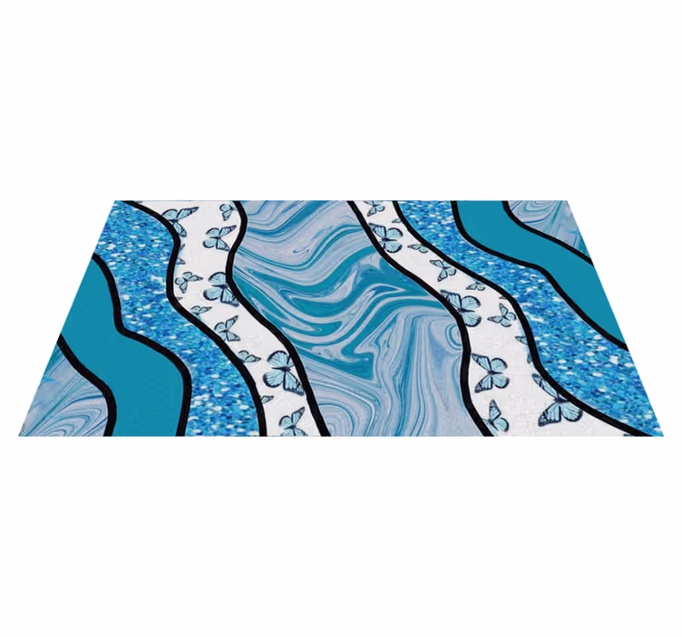 Vinyl teppich imitation sanfte azurblaue strömungen - TenStickers