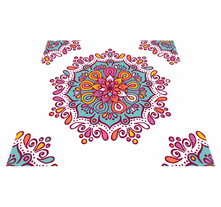Vinyl Teppich Mandala buntes kompliziertes muster - TenStickers