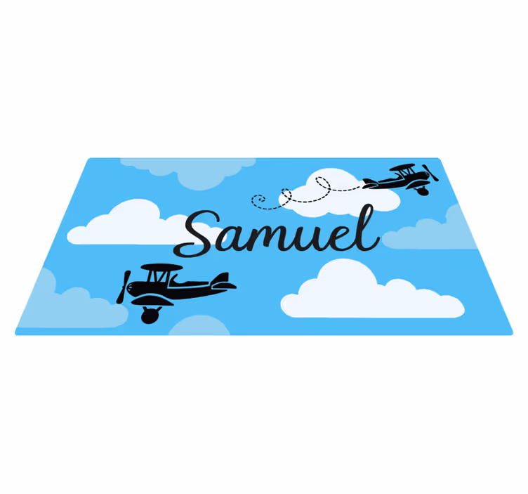 Vinylteppich kindlich himmelsflugzeuge mit namen - TenStickers