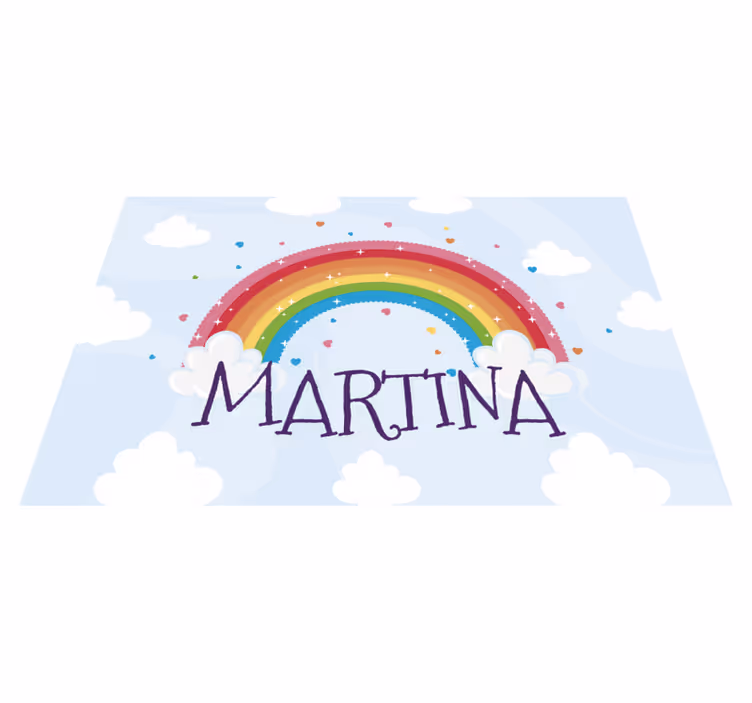 Vinylteppich kindlich regenbogen benutzerdefinierter name - TenStickers