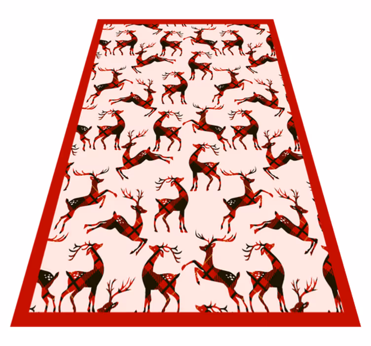 Vinyl Teppich Weihnachten rentier rotes muster - TenStickers