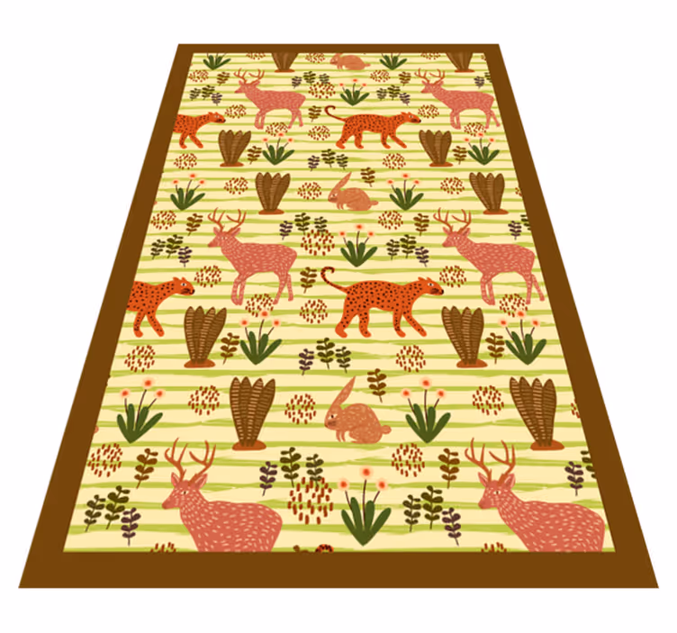 Vinyl Teppich Tiere safari-wildtiermuster - TenStickers