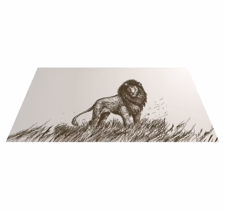 Vinyl Teppich Tiere majestätische löwenreflexion - TenStickers