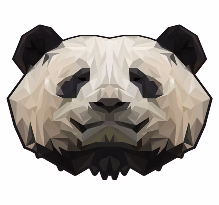Vinyl Teppich Tiere geometrisches pandagesicht - TenStickers