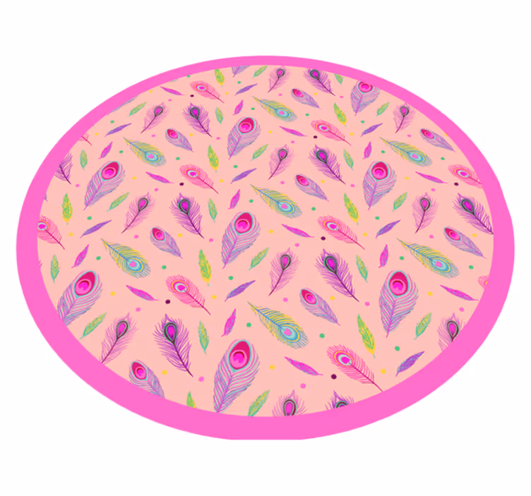 Vinyl Teppich Natur buntes federmuster - TenStickers