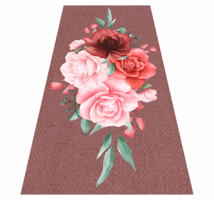 Vinyl Teppich Blumen rosenstrauß eleganz - TenStickers