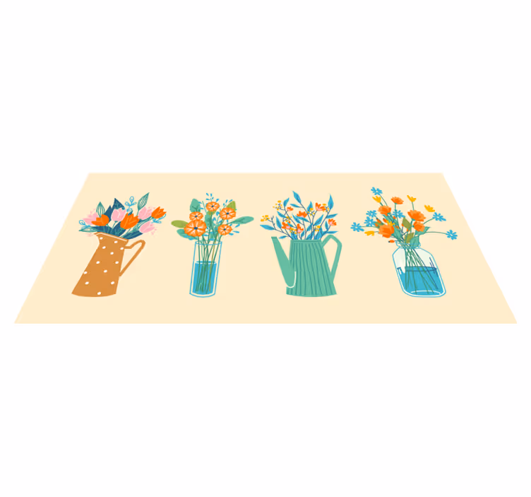 Vinyl Teppich Blumen blumendekoration - TenStickers