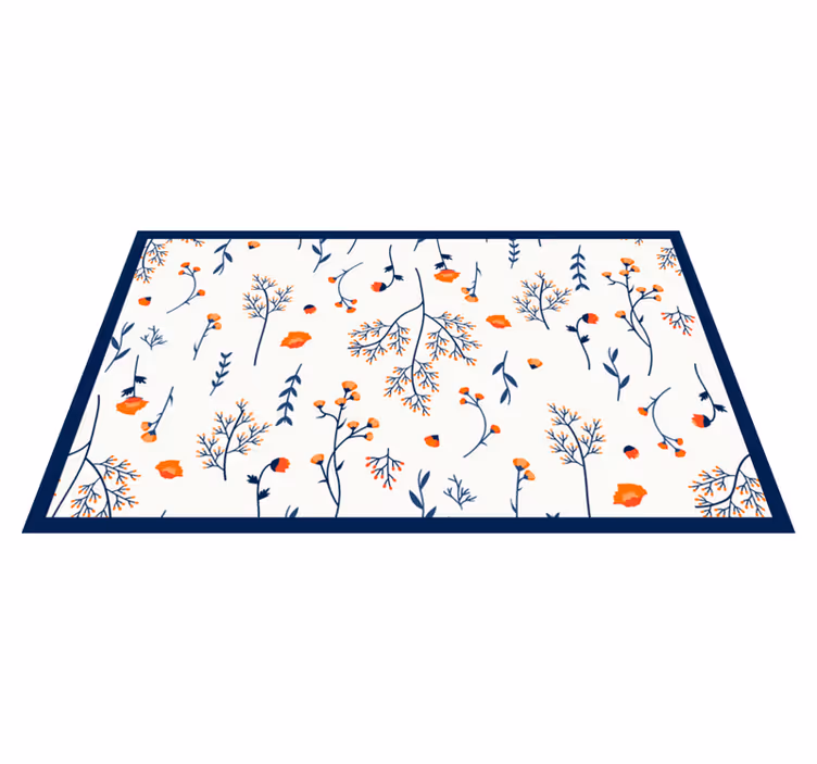 Vinyl teppich blumen mit floralen zweigen muster - TenStickers
