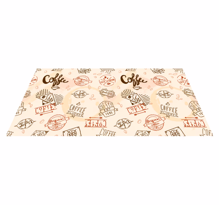 Vinyl Teppich Küche kaffee inspiriertes muster - TenStickers