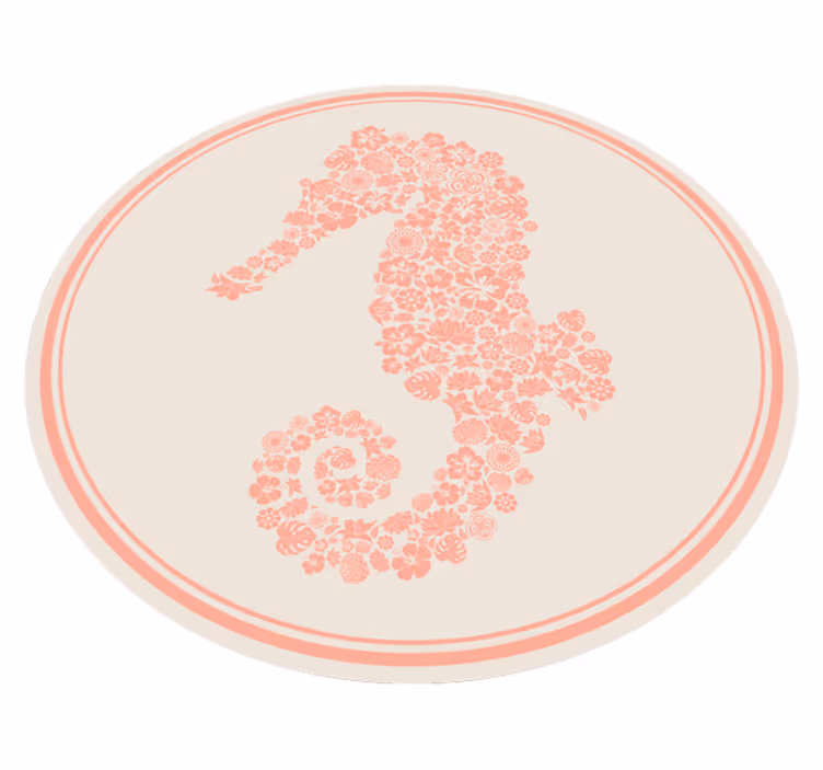 Vinyl Teppich Blumen seepferdchen-blumenmuster - TenStickers