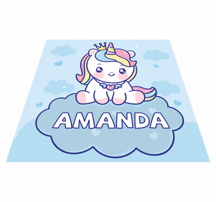 Vinylteppich kindlich benutzerdefiniertes baby-einhorn - TenStickers