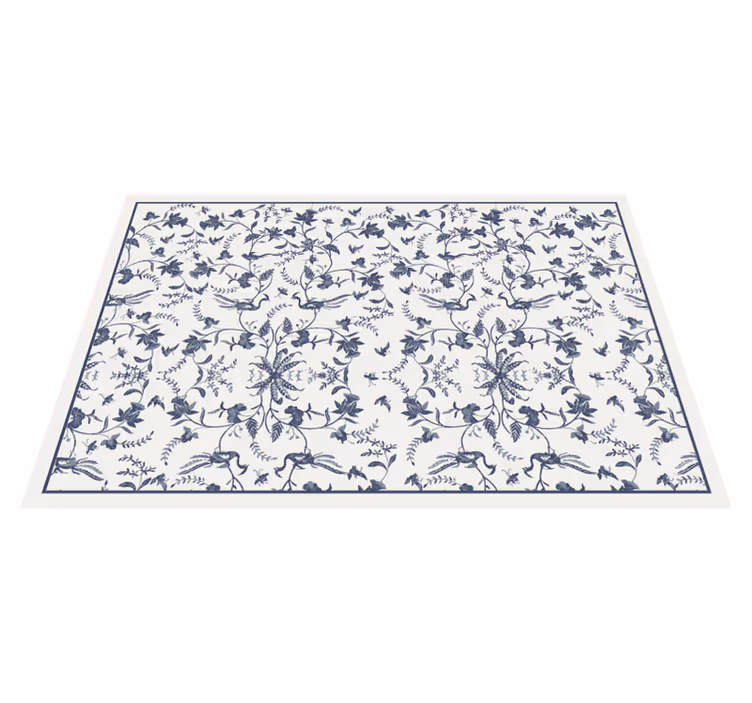 Vinyl Teppich Blumen azurblaue blüte - TenStickers