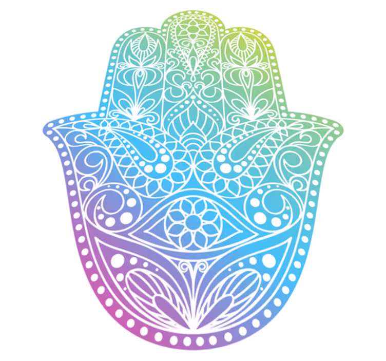 Vinyl Teppich Mandala farbverlauf hand der fatima - TenStickers
