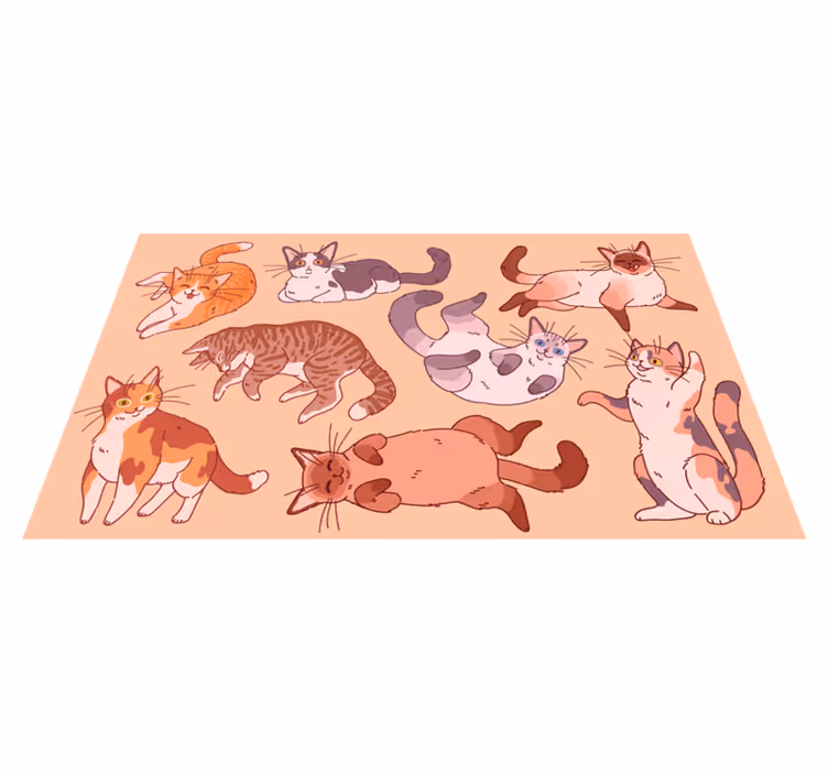 Vinyl Teppich Tiere katzenkunstwerk - TenStickers