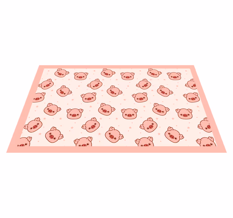 Vinyl Teppich Kinder süße schweinemuster - TenStickers