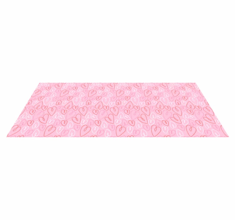 Vinyl Teppich Schlafzimmer rosa herzmuster - TenStickers