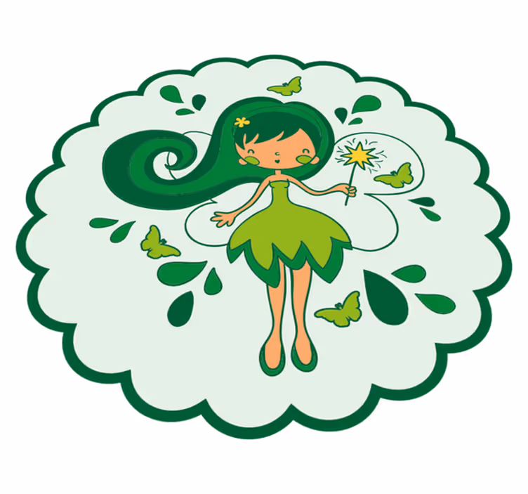 Vinyl Teppich Kinder grüne fee figur - TenStickers