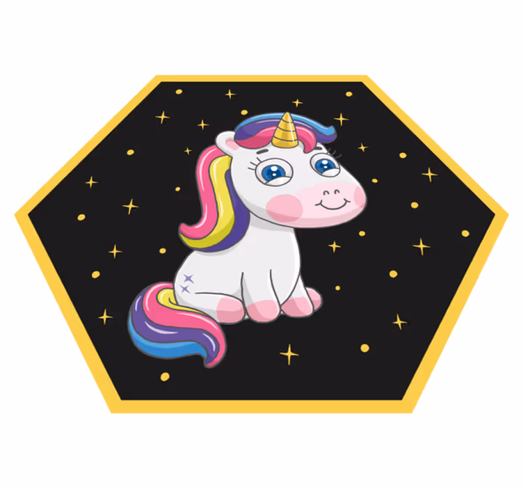 Vinyl Teppich Kinder bunte einhornfreude - TenStickers