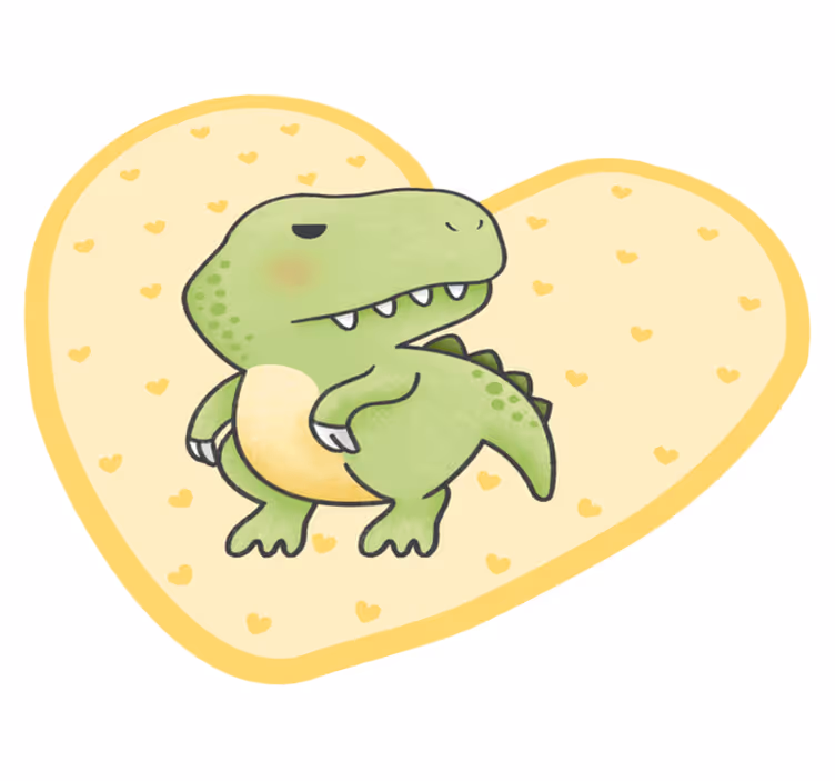 Vinyl Teppich Kinder herzförmiger dino - TenStickers