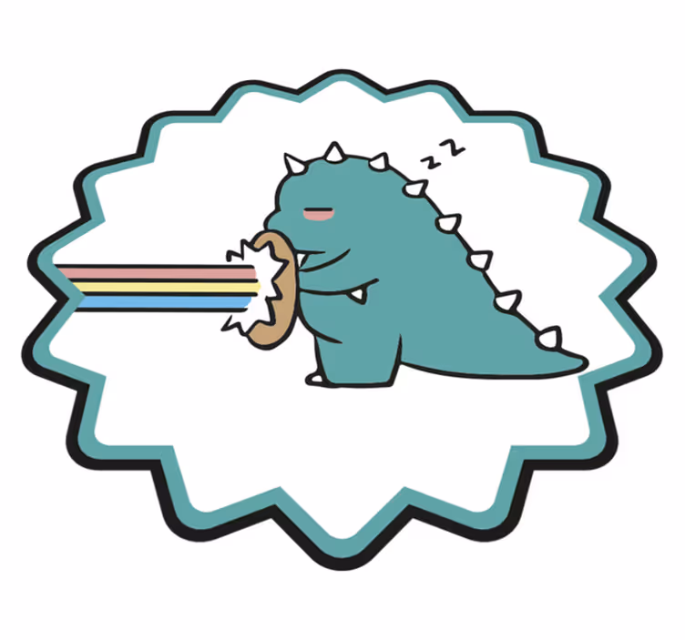Vinylteppich kindlich dinosaurier-regenbogen-atem - TenStickers