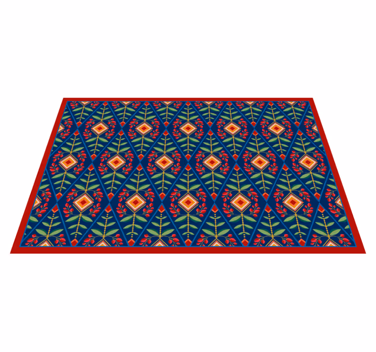 Vinyl Teppich geometrisch botanisches geometrisches motiv - TenStickers