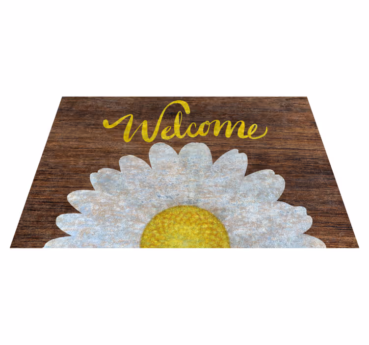 Vinyl Teppich Eingang daisy-willkommensnachricht - TenStickers