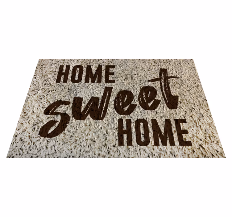 Vinyl Teppich Spruch flauschiges zuhause, süßes zuhause - TenStickers