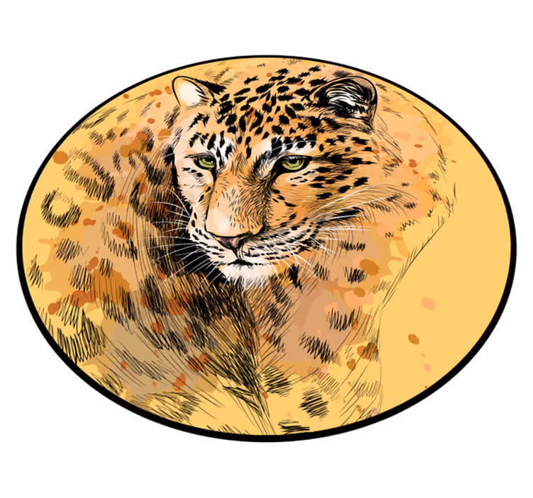 Vinylteppich Animal Print Leopardenform - TenStickers