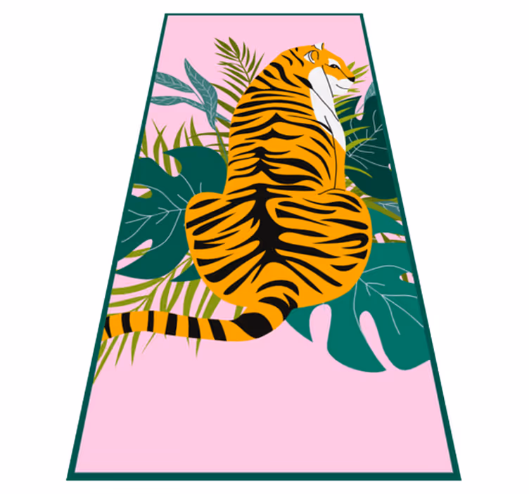 Vinylteppich Animal Print Tiger pink gewebter wurf - TenStickers