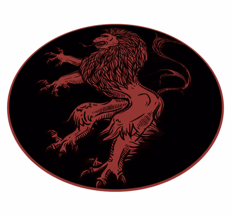 Vinyl Teppich Tiere rotes löwenemblem - TenStickers
