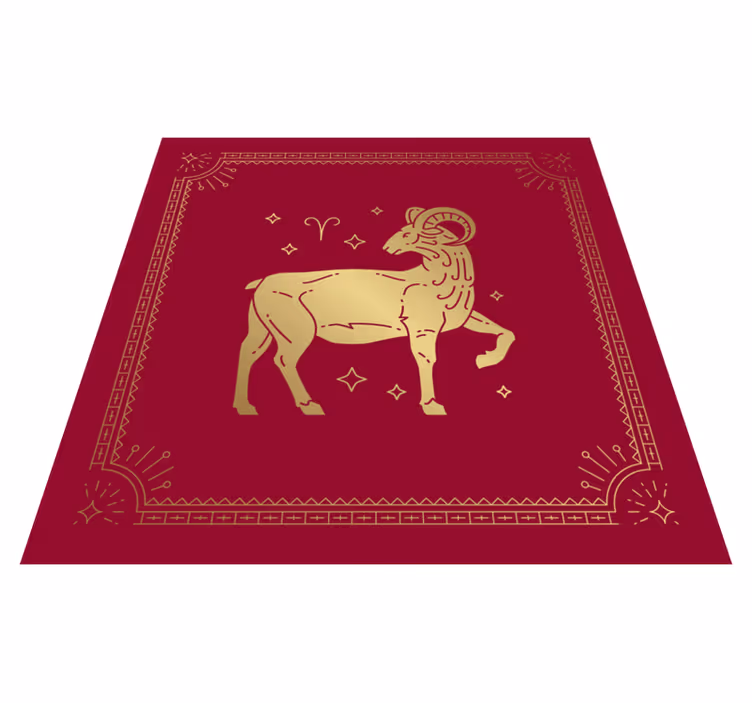 Vinyl Teppich Tiere goldenes widdersymbol - TenStickers