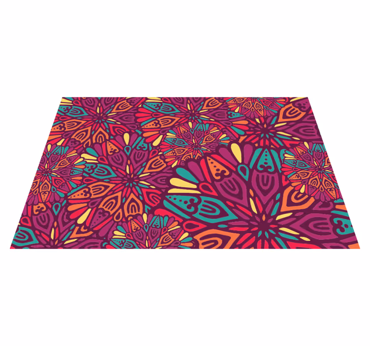 Vinyl Teppich Mandala leuchtendes lila motiv - TenStickers