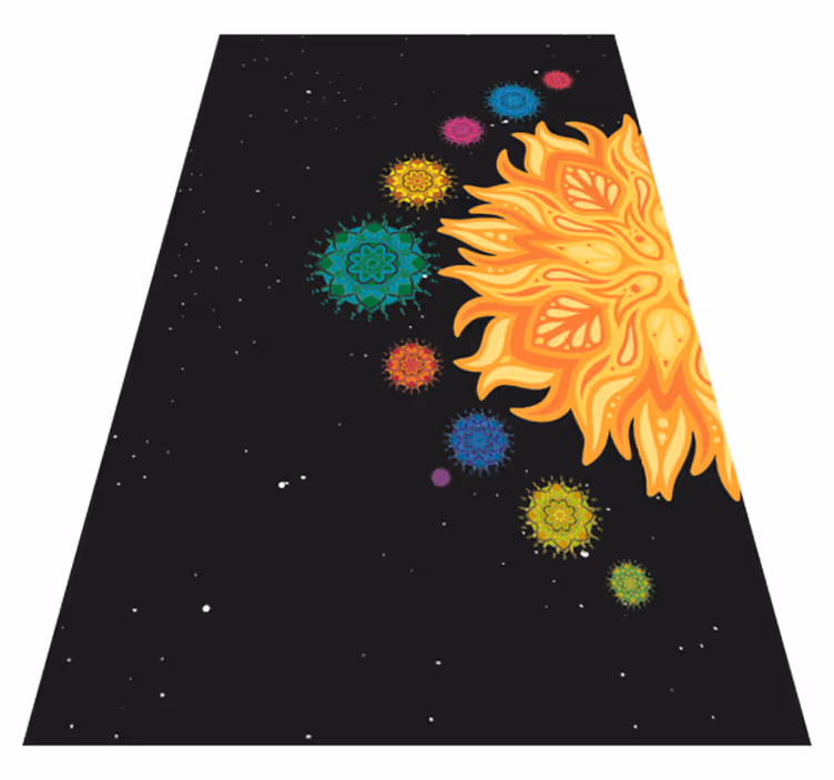 Vinyl Teppich Mandala buntes sunburst-motiv - TenStickers
