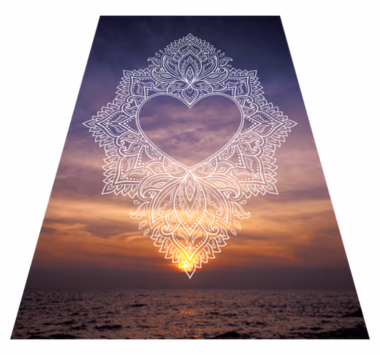 Vinyl Teppich Mandala herzliches elegantes design - TenStickers
